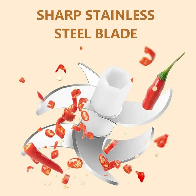Electric Food Shredder, Mini Meat Grinder, Garlic Puree Maker, USB Charging, Portable Kitchen Gadget for Minced Meat, Vegetable, Onion, Ginger, Chili, Rechargeable Lithium Battery Raccoon Cheese Grater Lychee Peelers
