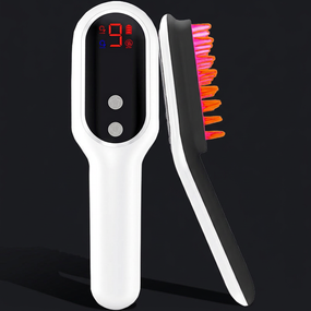 Electric Head Massager Magnetic Therapy Hair Growth Comb Blue Red Light Scalp Massage Brush Relieve Fatigue Pressure LED Display